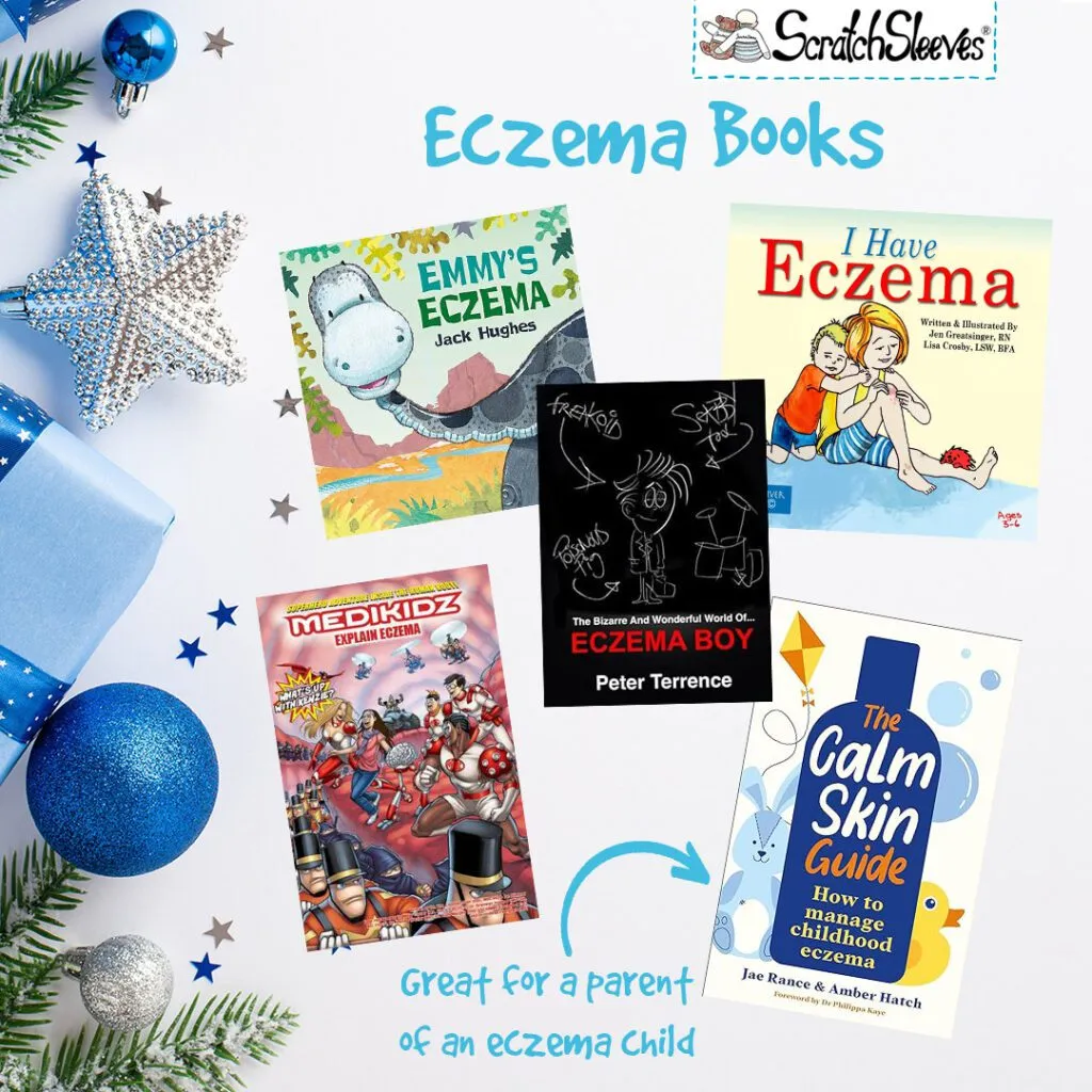 Selection of kids books about eczema 